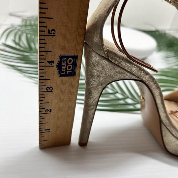 PELLE MODA Onora T-Strap Rhinestones High Heel Sandals In Platinum Size 7M - Picture 13 of 15